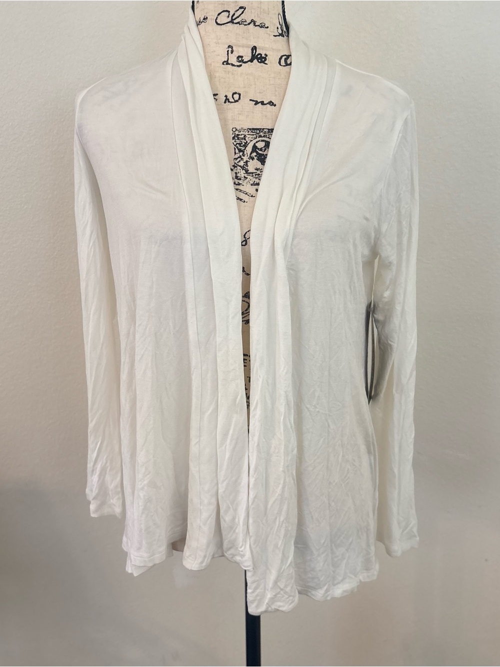 Women’s White Open-Front Lightweight Cardigan